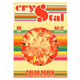 Папір кольоровий А-4 80г 100арк паст/жовтий Yellow Crystal Color Paper