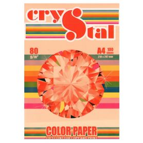 Бумага цветная А-4 80г 100л неон оранжевый Crystal Color Paper