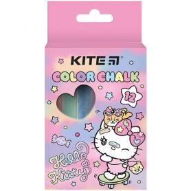 Крейда кольорова 12шт Kite Hello Kitty кругла