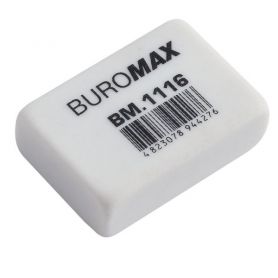 Гумка Buromax прямокутна біла ПОШТУЧНО