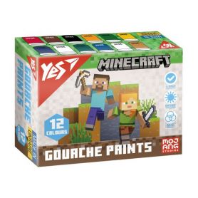 Гуашь Yes 12цв.20мл Minecraft