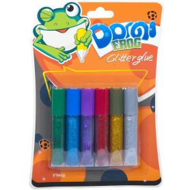 Фарба-клей Pasco 6кол. по 6мл з блискітками на блістері Фарба-клей Pasco 6кол. по 6мл з блискітками на блістері