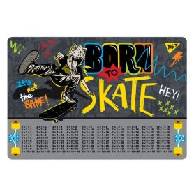 Коврик для творчества 42,5 х 29 пластиковый YES Skate boom с таблицей умножения