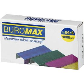 Скоби Buromax №24/6 кольорові