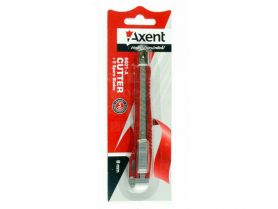 Нож канцелярский 9мм корпус пластиковый, металлические направляющие+2сменных лезвия Axent