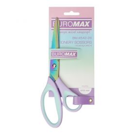 Ножиці 21,5см пластикові ручки, гумові вставки Pastel Buromax на блістері Ножиці 21,5см пластикові ручки, гумові вставки Pastel Buromax на блістері