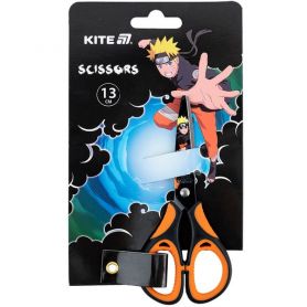 Ножницы 13 см детские с рисунком на лезвии, резиновые вставки Naruto Kite