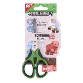 Ножницы 13 см детские для левшей с резиновыми вставками Minecraft Yes