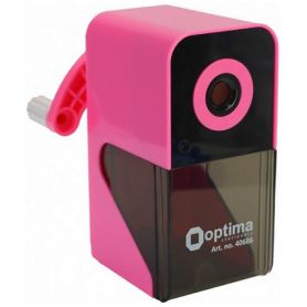 Точилка Optima механическая с контейнером розовая