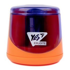 Точилка YES електрическая с контейнером + сменное лезвие оранжевая Erudite