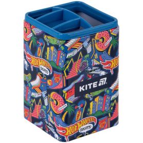 Стакан для ручок металевий 4 відділення квадратний Hot Wheels Kite