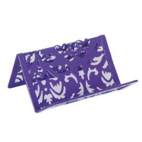 Подставка для визиток меллическая ажур фиолетовая Barocco Buromax
