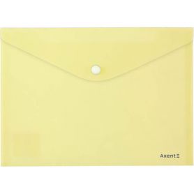 Папка пластиковая А-5 на кнопке Axent Pastelini желтая