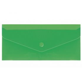 Папка пластиковая DL на кнопке Economix прозрачная зеленая