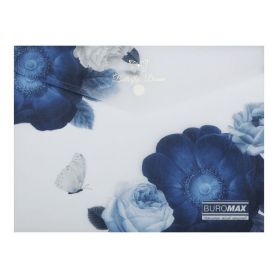 Папка пластиковая А-5 на кнопке Buromax Arabeski Shades темно-синяя Папка пластиковая А-5 на кнопке Buromax Arabeski Shades темно-синяя