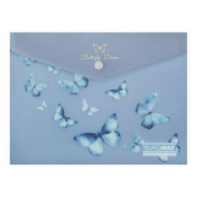 Папка пластикова А-5 на кнопці Buromax Arabeski Sky синій електрик