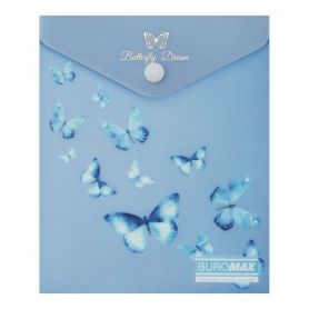 Папка пластикова А-6 на кнопці Buromax Arabeski Sky синій електрик Папка пластикова А-6 на кнопці Buromax Arabeski Sky синій електрик