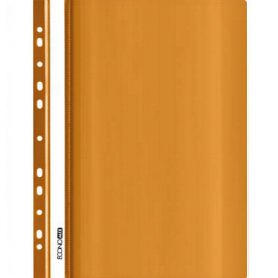 Скоросшиватель А-4 Economix с перф. на 11 отверстий фактура глянец оранжевый
