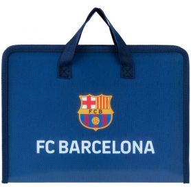 Портфель пластиковый А-4 1отд. на молнии, тканевые ручки FC Barcelona Kite
