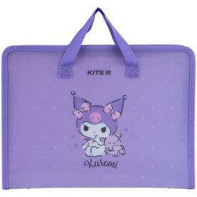 Портфель пластиковый А-4 1отд. на молнии, тканевые ручки Kuromi Kite