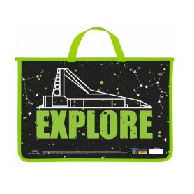 Портфель пластиковий А-4 02від. на блискавці, тканеві ручки Maxi Explore