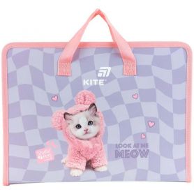 Портфель пластиковый А-4 1отд. на молнии, тканевые ручки Studio Pets Kite