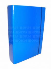 Папка-коробка на резинке ITEM А-4 60мм синяя