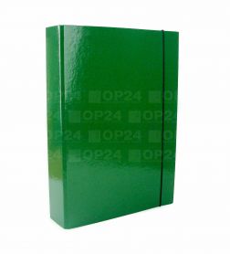 Папка-коробка на резинке ITEM А-4 60мм зеленая