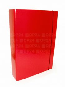 Папка-коробка на резинке ITEM А-4 60мм красная