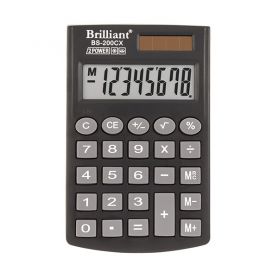 Калькулятор Brilliant 8р кишеньковий, 62х98х10мм, 2ел.живлення в футлярі