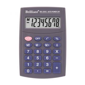 Калькулятор Brilliant 8р кишеньковий, 64х98х10мм, в футлярі