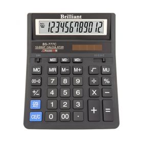 Калькулятор Brilliant 12р бухг. 2эл.живлення, чорний 205х159х15мм