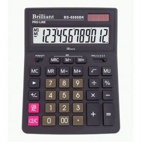 Калькулятор Brilliant 12р бухг. 2эл.живлення, чорний 205х155х35мм