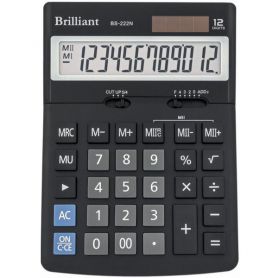 Калькулятор Brilliant 12р. бухг. 2ел.живлення, з підставкою-ніжкою,171х123х31мм