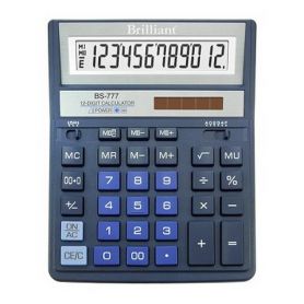 Калькулятор Brilliant 12р бухг. 2эл.питания, синий 205х159х15мм