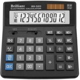 Калькулятор Brilliant 12р. бухг. 2ел.живлення, 157х156х34мм