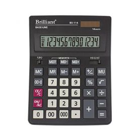 Калькулятор Brilliant 14р. бухг. 2эл.питания, светлая панель 204х155х37мм