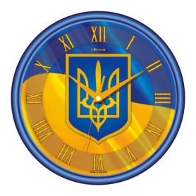 Годинник UTA настінний круглий d30 українська символіка