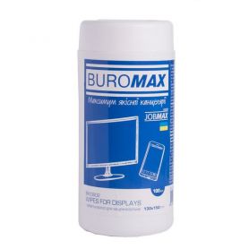 Серветки вологі для екранів, моніторів та оптики 100шт BuroMax