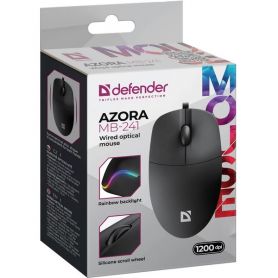 Миша для комп'ютера Defender дротова чорна MB-241
