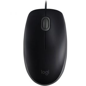 Миша для комп'ютера Logitech дротова чорна, B110