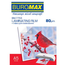 Плівка 80мкм глянц. для ламінування, А-5, 100арк (154х216) Buromax