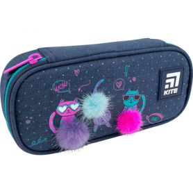 Пенал Kite Wow Cats на блискавці, овальний, 21х8,5х5см