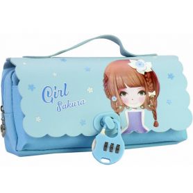 Пенал CFS на блискавці, 2відділення, з замочком, 20х8х10,5см