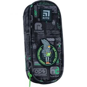 Пенал Kite на блискавці, овальний, органайзер, Fox Rules 22х8,5х4,5см