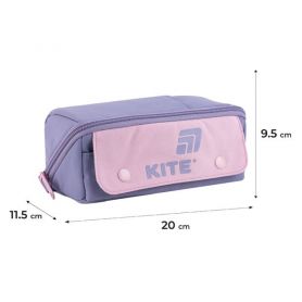 Пенал Kite на блискавці, 1 відділення, фіолетово-рожевий, 20х9.5х11.5см