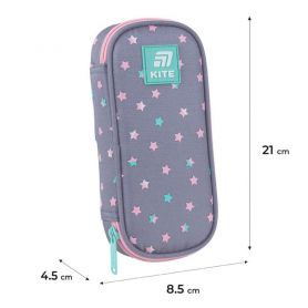 Пенал Kite на блискавці, овальний Kawaii Stars 21х8,5х5см