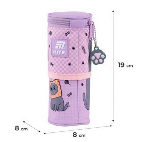 Пенал Kite на блискавці, тубус, Lazy Cats 19х8х8см