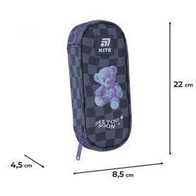 Пенал Kite на блискавці, овальний, органайзер, See you soon 22х8,5х4,5см