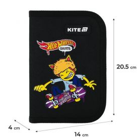 Пенал Kite 1 відділення, 2 розворота, без наповнення Hot Wheels 20х14х3,9см